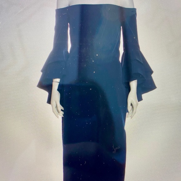 Milly Off Should Sheath Dress with Ruffled Sleeve - Picture 2 of 2